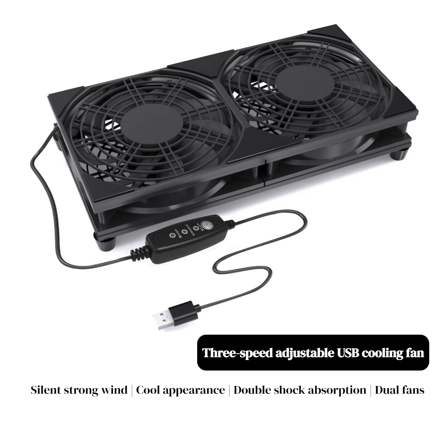 Gaming Console Controller - พัดลมระบายความร้อนแบบ USB คู่ พร้อมระบบควบคุมความเร็ว 3 ระดับ
