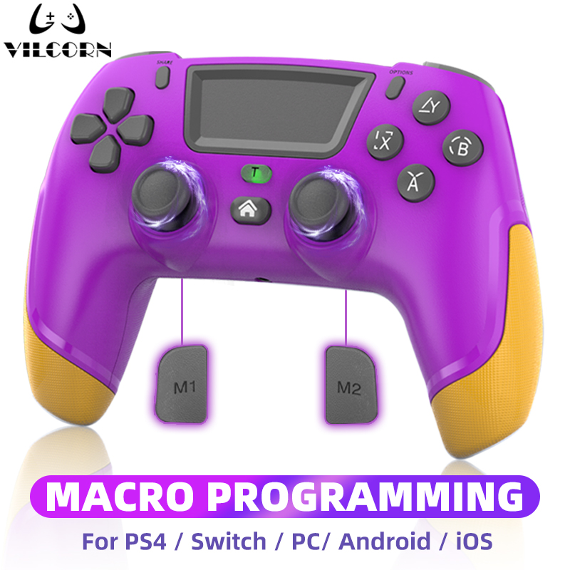 Gaming Console For Phone - คอนโทรลเลอร์เกมไร้สายสำหรับพีซีพร้อมเกมแพดที่ตั้งโปรแกรมมาโครได้สำหรับคอนโซล PS4/PS3 โทรศัพท์มือถือแอนดรอยด์จอยสติ๊กเกมสตีม