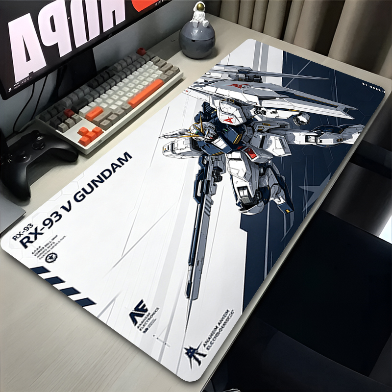 Gaming Console Desk - แผ่นรองเมาส์ขนาดใหญ่ แผ่นรองคีย์บอร์ดเกมสุดฮิต ลายอนิเมะกันดั้มนักรบ แผ่นรองยาว แผ่นรองโต๊ะ อุปกรณ์เกมมิ่งสุดเท่