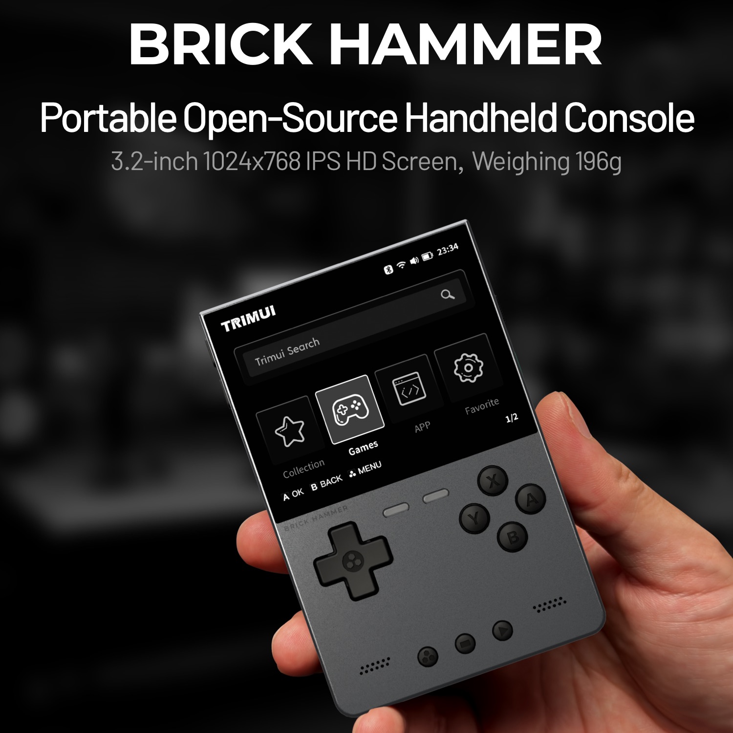 Gaming Console For Phone - เครื่องเล่นเกมพกพา TRIMUI BRICK HAMMER สไตล์เรโทร ระบบ