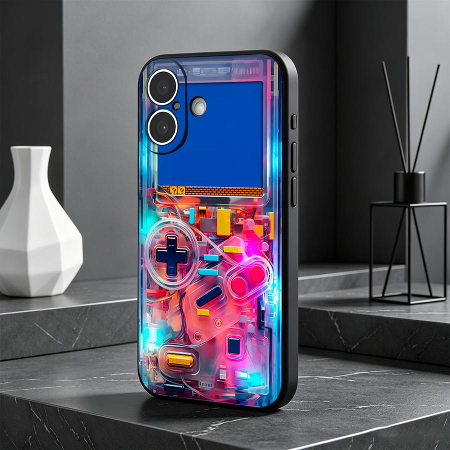 Gaming Console X12 - เคสโทรศัพท์ลายเกมส์สีสันสดใสสำหรับ Apple iPhone 17 Pro Max