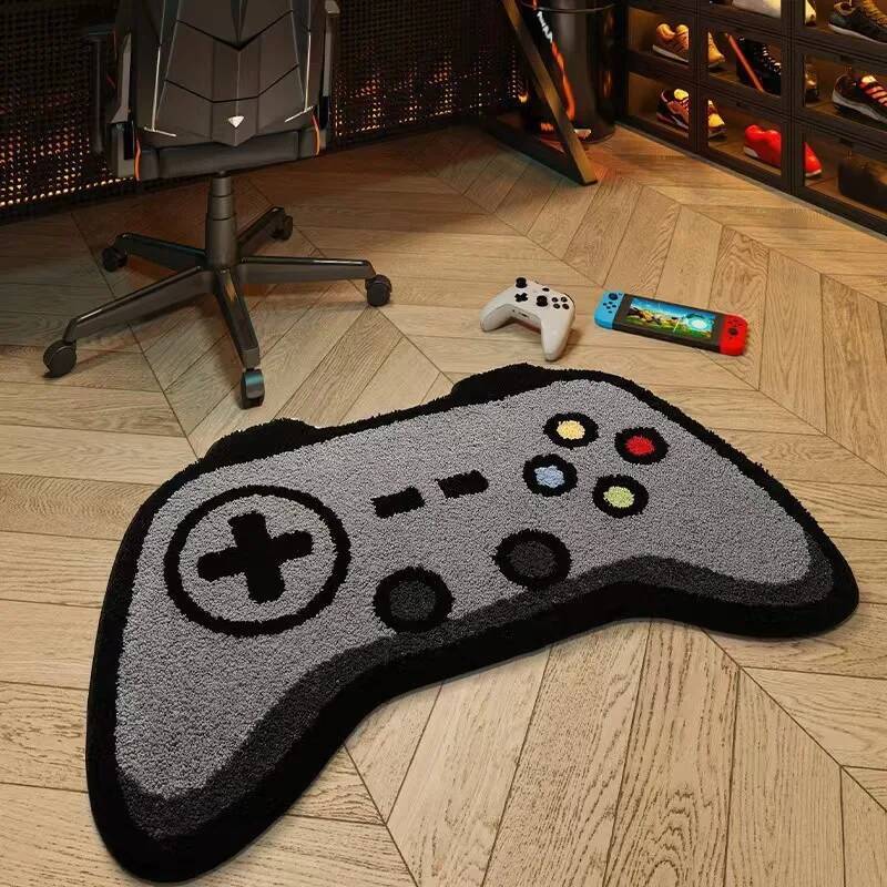 Console Gaming Hand - พรมรูปคอนโซลเกมส์ ดีไซน์การ์ตูนน่ารัก นุ่มฟู ป้องกันลื่น ตกแต่งห้องนอน ห้องเล่นเกม