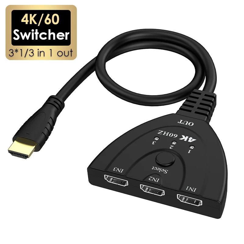 Gaming Console Bundle - สวิตช์วิดีโอ 4K 60Hz 3D Mini 3