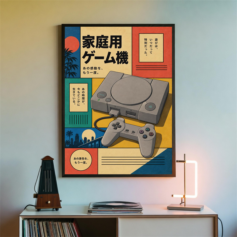 โปสเตอร์ตกแต่งผนังเกมย้อนยุค – - Gaming Console In 90S บทวิจารณ์และราคา